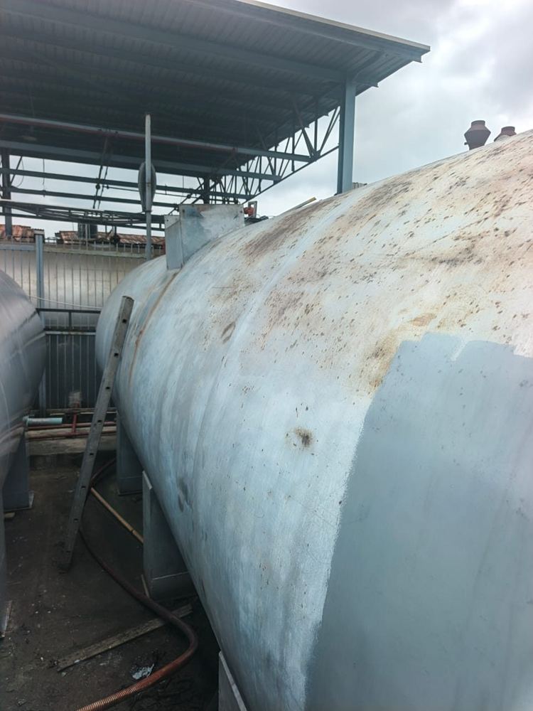 Storage tank showing surface corrosion before refurbishment