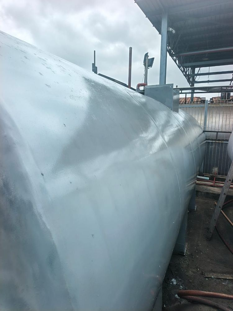 The same storage tank after surface preparation and recoating